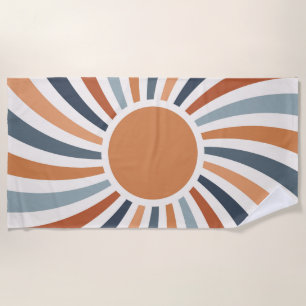 Toalla De Playa Dejar que el sol brille en un diseño de estilo ret