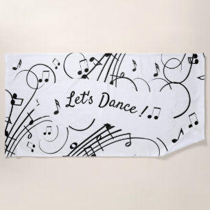Toalla De Playa Déjenos las notas de la música de danza