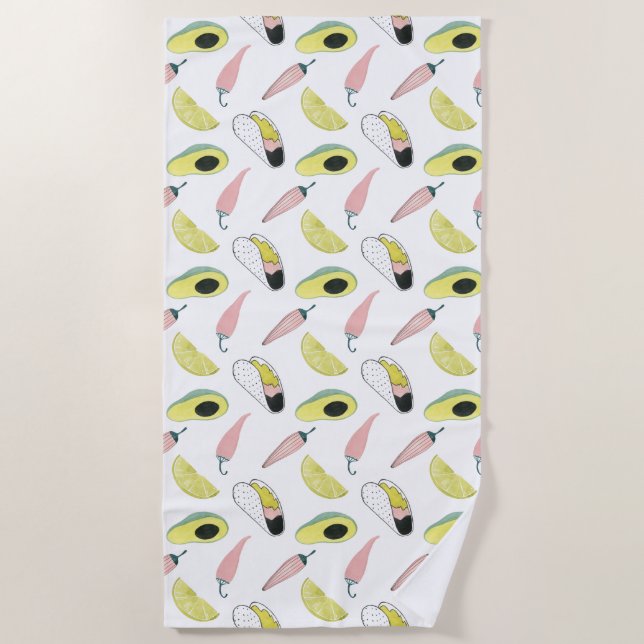 Toalla De Playa Déjenos Taco sobre círculo del elemento del Taco (Anverso)