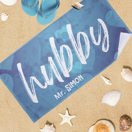 Toalla de playa del corazón de la boda personaliza