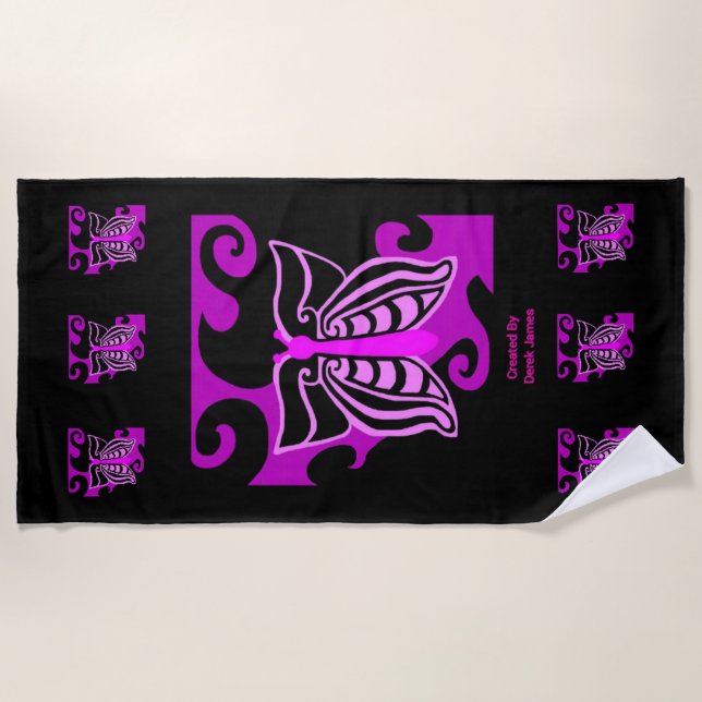 Toalla de playa del diseño de la mariposa (Anverso)