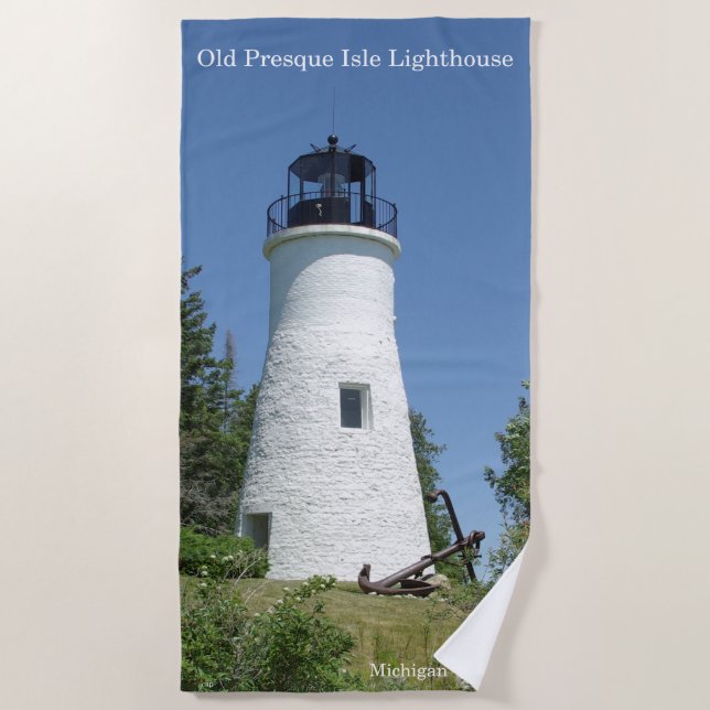 Toalla de playa del Old Presque Isle Lighthouse (Anverso)