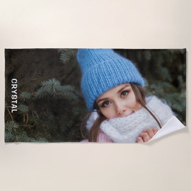 Toalla de playa del Personalizado de fotografía pe (Anverso)