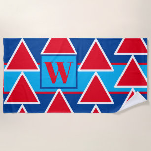 Toalla de playa del Triángulo Azul Rojo