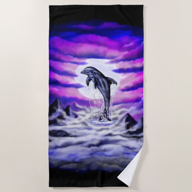 Toalla De Playa Delfín lunar (Anverso)