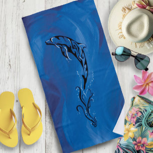 Toalla De Playa Delfín tribal azul