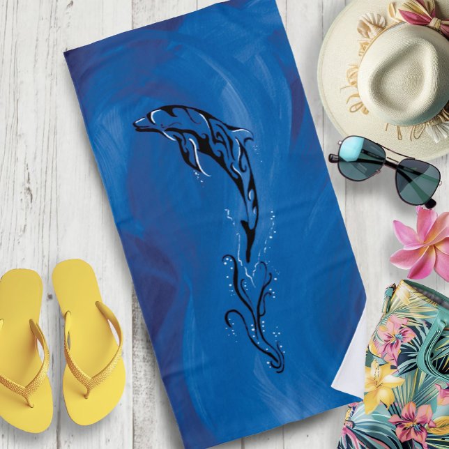 Toalla De Playa Delfín tribal azul (Subido por el creador)