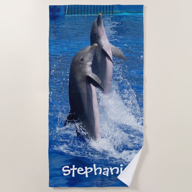 Toalla De Playa Delfínes personalizados (Anverso)