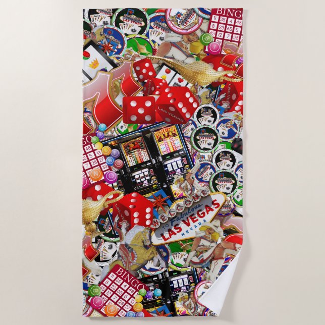 Toalla De Playa Deliciosos jugadores - Iconos de Las Vegas (Anverso)