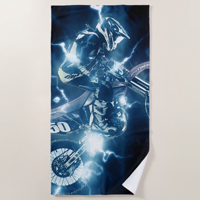 Toalla De Playa Deporte extremo de Motocross (Anverso)