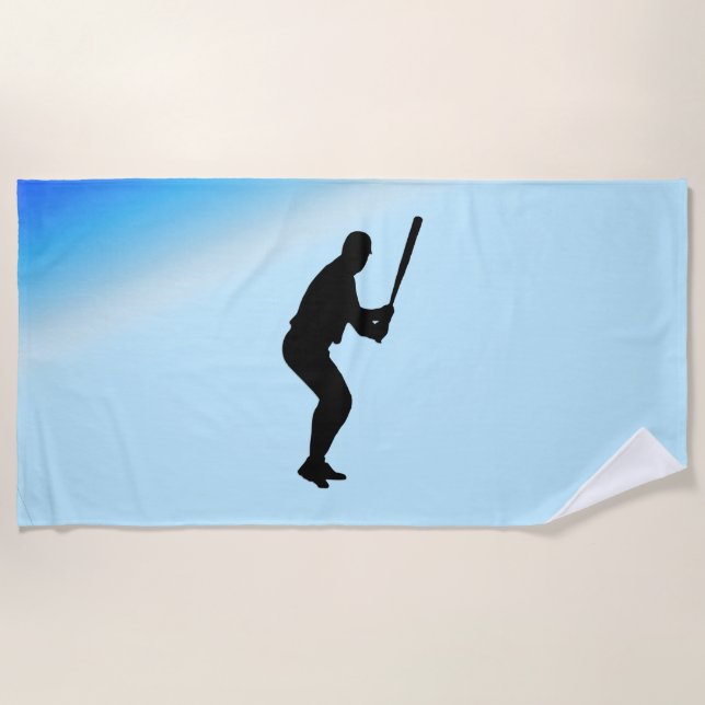 Toalla De Playa Deportes Blue Batter de Béisbol (Anverso)