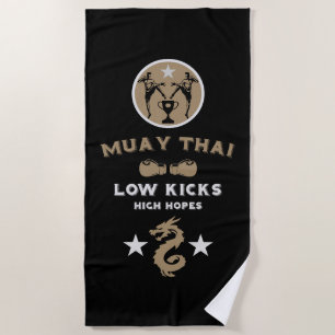 Toalla De Playa Deportista de Kickboxer Muay Thai