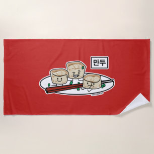 Toalla De Playa Desayuno coreano Hangul del dim sum de la bola de