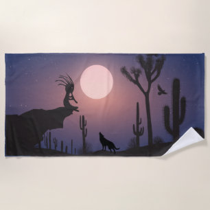 Toalla de playa Desert Wolf Arizona Kokopelli