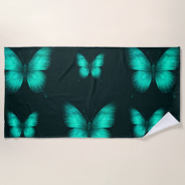 Toalla De Playa DESIGN BORBOLETAS  VERDES Toalha de praia