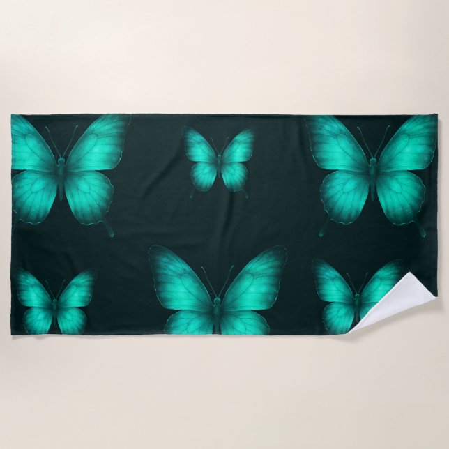 Toalla De Playa DESIGN BORBOLETAS  VERDES Toalha de praia (Anverso)