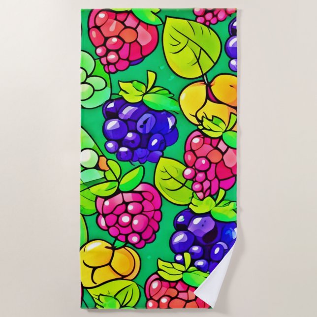 Toalla De Playa Deslumbramiento de Berry de verano (Anverso)