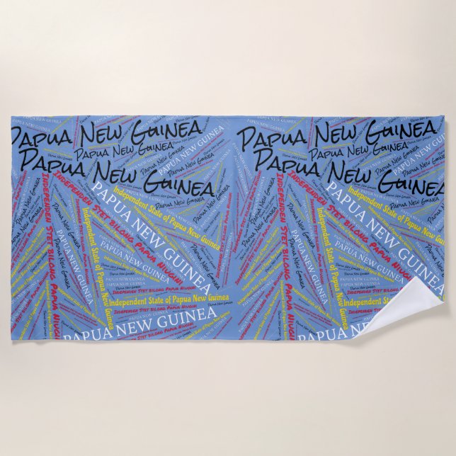 Toalla De Playa Deslumbrante patriótico de la bandera de Papúa Nue (Anverso)