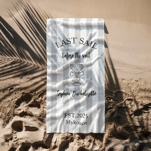 Toalla De Playa Despedida de soltera náutica gris Última travesí