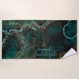 Toalla De Playa Despedida de Soltera Personalizada Brillante Roca