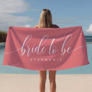 Toalla De Playa Despedida de Soltera Rosa Personalizada Fiesta de 