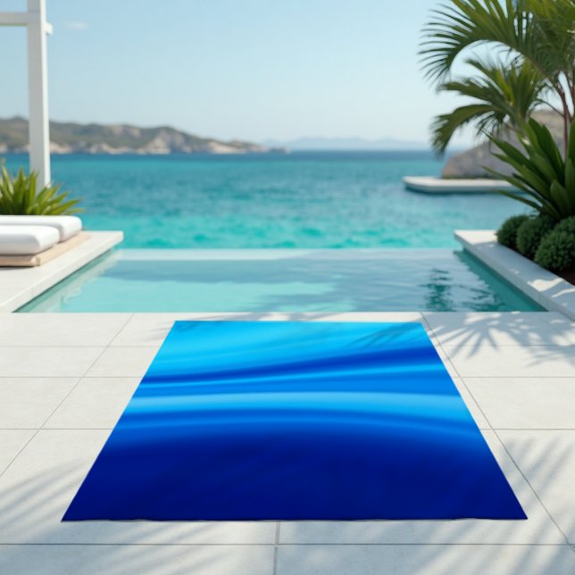 Toalla De Playa Desplazamiento de Azure - Gradiente de onda azul d (Azure Shift Towel. Wrap yourself in the tranquil, fluid energy of dynamic ocean waves.)