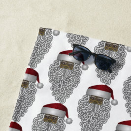 Toalla De Playa Día de fiesta negro del navidad de Papá Noel