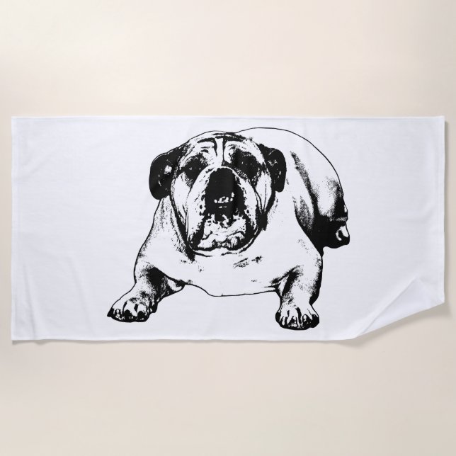 Toalla De Playa Día de spa, el bulldog manda (Anverso)