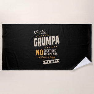 Toalla De Playa Día del padre Grumpa Way Funny Grandpa