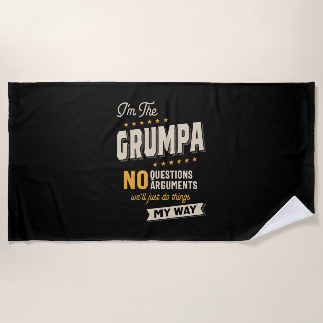 Toalla De Playa Día del padre | Grumpa Way Funny Grandpa (Anverso)