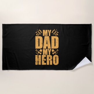 Toalla De Playa Día del padre mi papá mi héroe