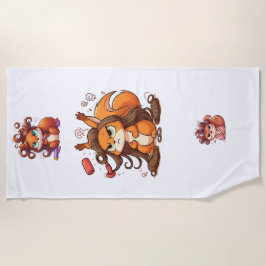 Toalla De Playa Día del Pelo de la Ardilla Glamorosa