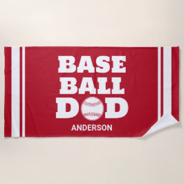 Toalla De Playa Día personalizado del padre del beisbol