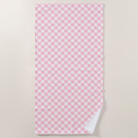 Diagonal de Gingham de tamaño medio rosa y blanco
