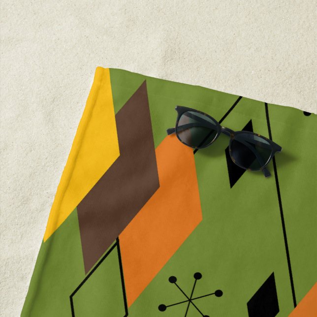 Toalla De Playa Diamantes atómicos de los años 1970 (In situ)