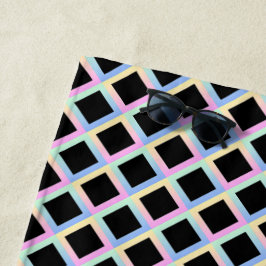 Toalla De Playa Diamantes simétricos negros con marcos degradados