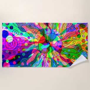 Toalla De Playa Dibujando Arte de Fantasía - Cambio Abstracto de N