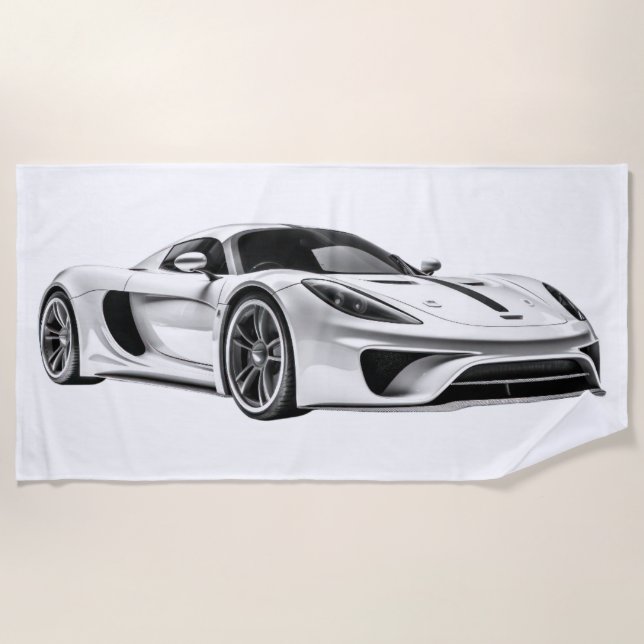 Toalla De Playa Dibujo de coche II (Anverso)