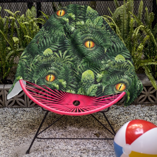 Toalla De Playa Dinosaur Eyes Green Plants Ancient Creature Art (Subido por el creador)