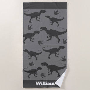 Toalla De Playa Dinosaur T-Rex Tyrannosaurus Personalizado