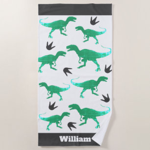 Toalla De Playa Dinosaur T-Rex Tyrannosaurus Personalizado