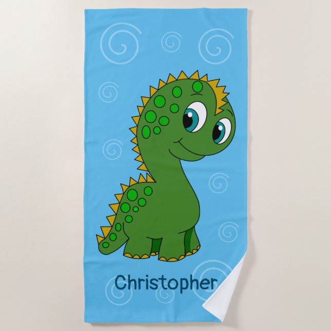 Toalla De Playa Dinosaurio lindo (Anverso)