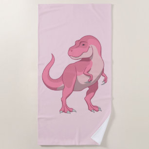 Toalla De Playa Dinosaurio Rosa Lady T-rex