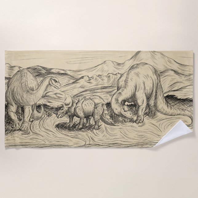 Toalla De Playa Dinosaurios clásicos (Anverso)