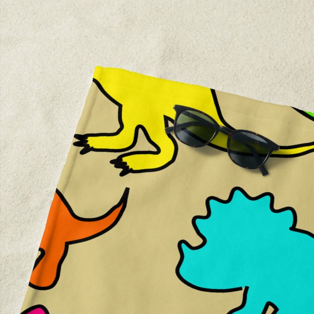 Toalla De Playa Dinosaurios coloridos (In situ)