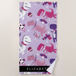 Toalla De Playa Dinosaurios Espaciales, Dinosaurios Cutos, Estrell