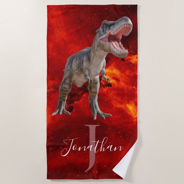 Toalla De Playa Dinosaurios T Rex Fire Jurassic World (Anverso)