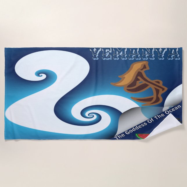 Toalla De Playa Diosa Yemanya Del Océano (Anverso)