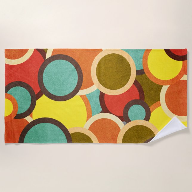 Toalla De Playa Disco 7000 Retro Mod Pop Culture (Anverso)