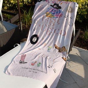 Toalla De Playa Disco Cowgirl Nashville Pink Rodeo   Bachelorette 